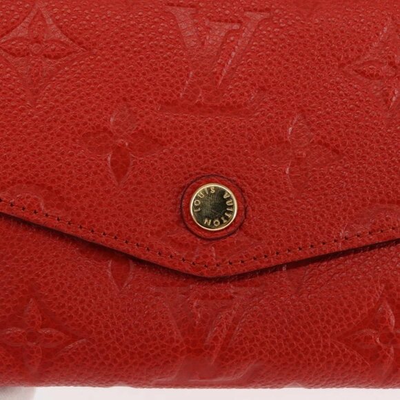 LOUIS VUITTON Monogram Empreinte Portefeuille Curieuse Red M60300 Auth bs29504 - Picture 9 of 16